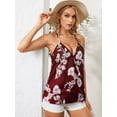 thumbnail image 3 of YOINS Débardeur Femme Décontracté Floral Col en V Sans Manches Dos Nu Blouse, 3 of 8