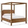 thumbnail image 3 of Bowery Hill Contemporary Saddle Velvet Upholstered Queen Bed, 3 of 11