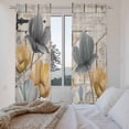 thumbnail image 3 of Spring Tulips Flower Kitchen Curtain for Berdoom Living Room Cafe 72 Inch Length, Vintage Floral Barn Doors Rustic Beige Tiers Curtains Light Filtering Drapes Window Treatment 2 Panels 52"Wx72"L, 3 of 8