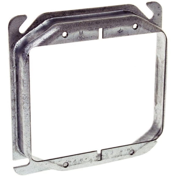 RACO Cover Square 4 Inch Raised 2 Device - Electrical Box Cover - Silver