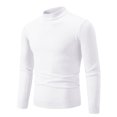 thumbnail image 2 of Hrsba Mock Neck Sweater Men,Vintage Minimal Solid Color Stretch Pullover Knit Sweater, 2 of 3
