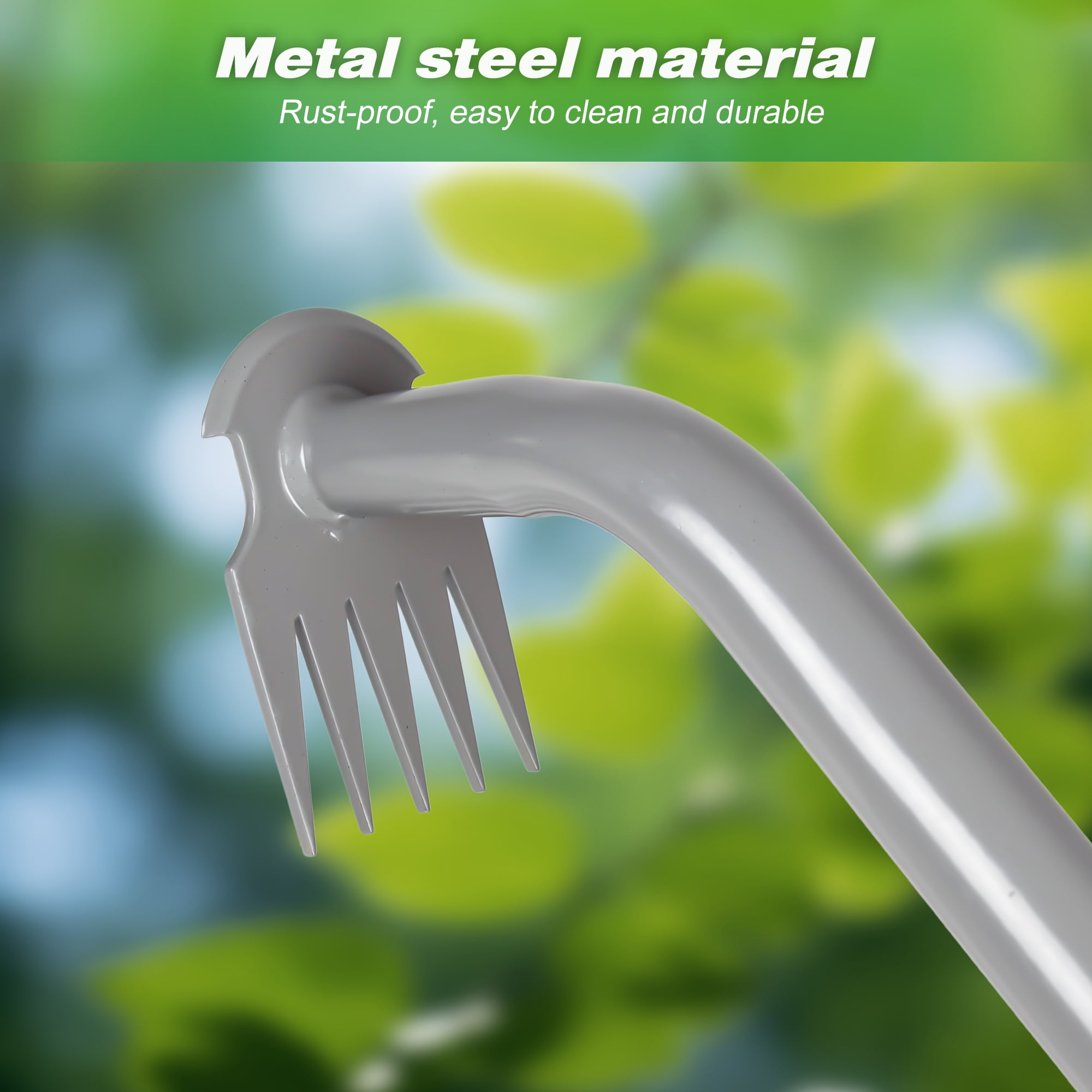 Walensee Weed Puller Tool with 5-Tine Manganese Steel & Rubber Handle for Vegetable Gardening, Backyard Planting & Uprooting Weeding