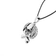 thumbnail image 2 of Stainless Steel Silver-tone Skull Wings Crossbones Mens Pendant Necklace, 2 of 4