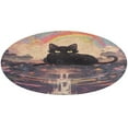thumbnail image 4 of Cute Planet Cat Round Rugs -Washable Non-Slip Small Round Area Rug Throw Soft Circle Rugs for Bedroom, Modern Print Indoor Carpet for Entryway Sofa Living Room, 4 of 6
