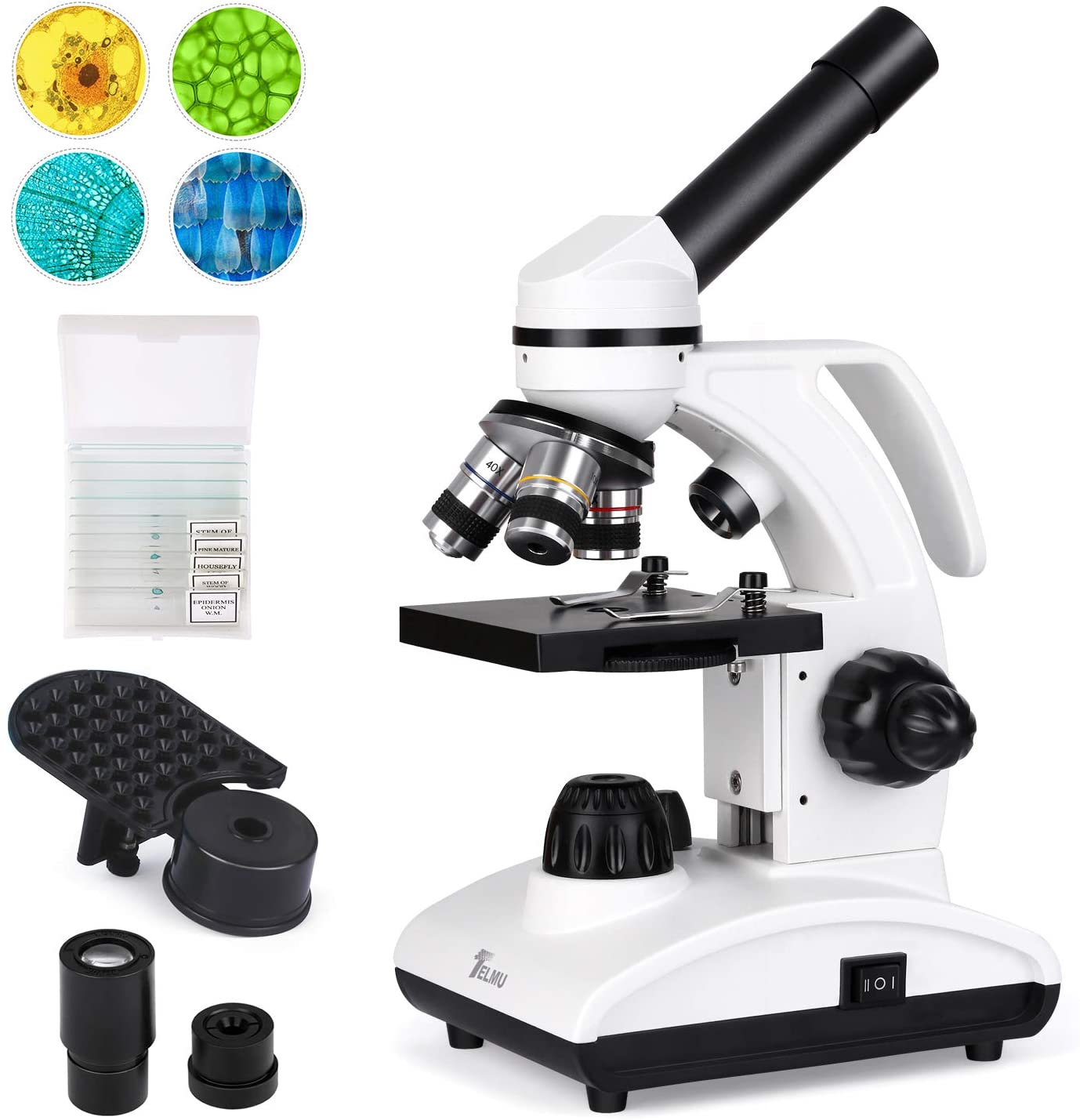 ZC5HAO Microscopes 40X1000X Dual Cordless LED Illumination Lab