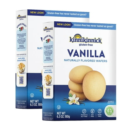 Kinnikinnick - Vanilla Wafers YYF14 - Gluten Free, Allergy Friendly Cookies - 6.3 oz. Boxes - 2 Pack