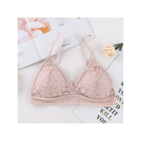 Women Floral Lace Bralette Padded Breathable Sexy Lace Bra