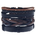 thumbnail image 2 of Pulseras para mujer, regalos para mujeres y hombres, pulsera de cuero tejida vintage, juego de pulseras de cuero de aleación, joyería de pulsera, 2 of 3