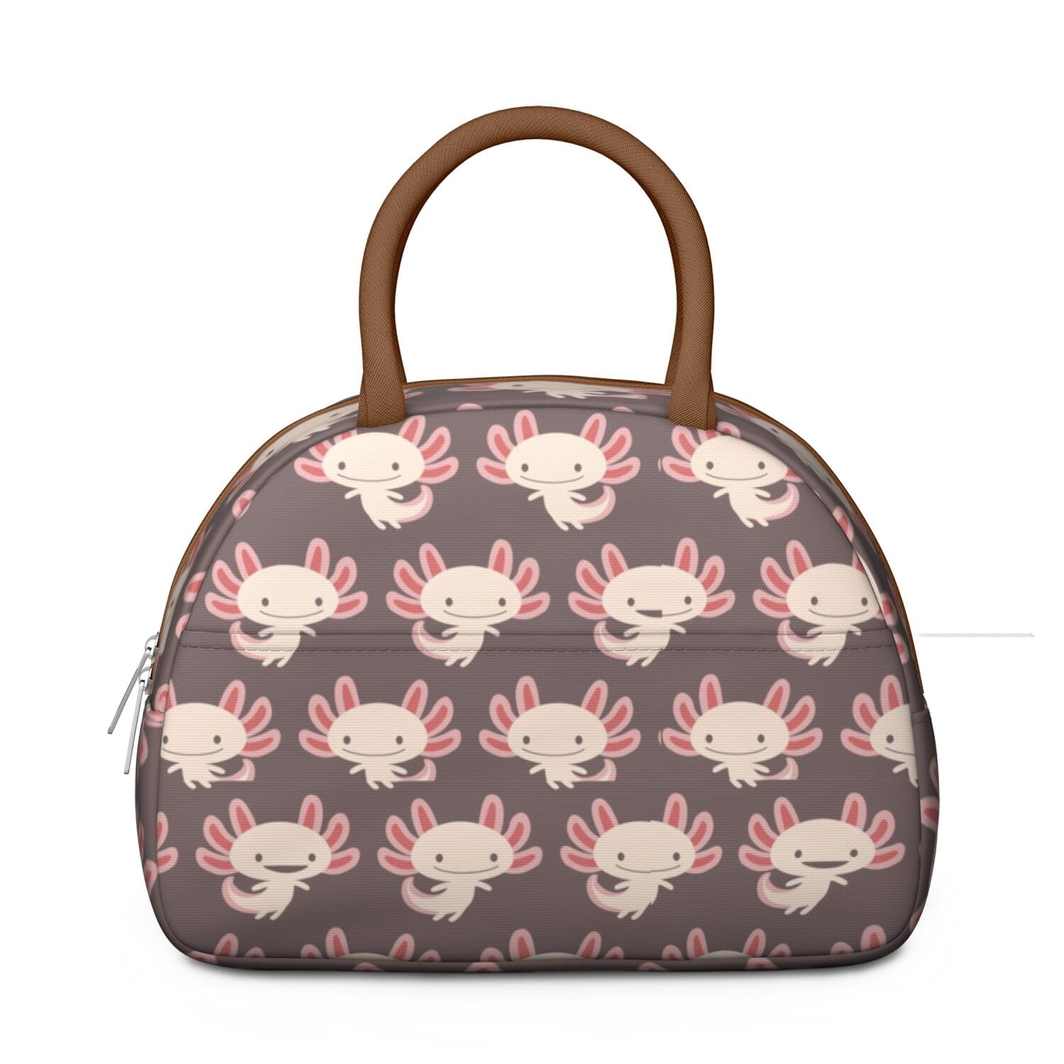 Adorable Axolotl Lunch Box - Funny Smiling Amphibian Pattern, Leakproof Insulated Cooler for Kawaii Collectors & Fantasy Enthusiasts (Whimsical Creature Art)
