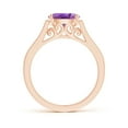 thumbnail image 2 of ANGARA Natural Oval 1.15 ct Amethyst Solitaire Ring with Diamonds in 14K Rose Gold for Women (Size-8x6mm) | February Birthstone, Birthday, Anniversary, Jewelry Gift for Women | Natural Amethyst Ring, 2 of 9