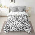 thumbnail image 2 of Feelyou Fashion Leopard Print Twin Bedding Sets 7-Piece for Kids, Cartoon Cheetah Animal Bedding Comforter Set, Grey Polka Dots Reversible Sheet Sets, Ultra Soft Home Decor, 2 of 7