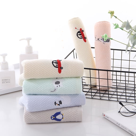 FOMIYES 5-Pack Cotton Absorbent Towels for Face and Hands, Multipurpose Soft Towels in Assorted Colors for Home Use