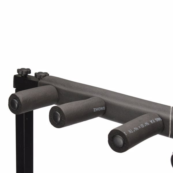 Alvantor Triple Folding Multiple Guitar Rack Stand Iron Frame with Protective Neoprene Tubing Holds Up to 9 Guitars Black