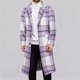 thumbnail image 4 of Kalauyu Men's Casual Notched Collar Plaid Single Breasted Wool Blend Formal Trench Top Coat, 4 of 6