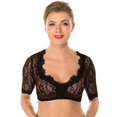 thumbnail image 1 of Blusa tirolés elegante para mujer Blusa tirolesa negra Blusa de encaje para Oktoberfest, 1 of 4