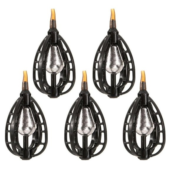 Almencla 5PCS ABS Fishing Bait Cage Lure Cage Bait Fishing Basket Feeder Holder 30g
