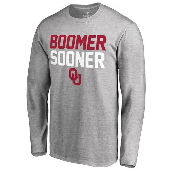 Men's Heathered Gray Oklahoma Sooners Hometown Collection Boomer Sooner Long Sleeve T-Shirt