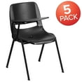 thumbnail image 3 of Flash Furniture HERCULES 5 Pack Black Ergonomic Shell Chair with Right Handed Flip-Up Tablet Arm, 3 of 14