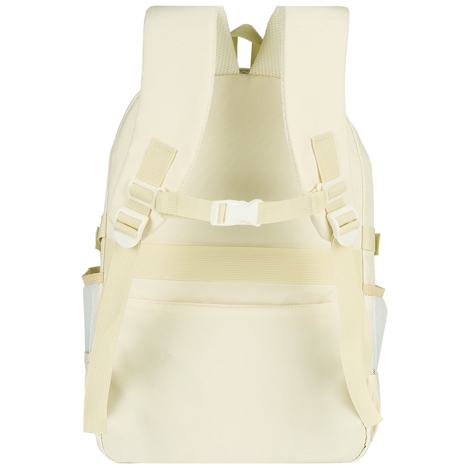 DAKIMOE School Backpack High School Bookbag Durable Large Capacity Lightweight Daypack for College Students Travel Daypack, Beige