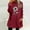 Wine, variant on Cxenplz Oversized Sweatshirt for Women Plus Size Crew Neck Sherpa Fleece Sweatshirts Cute Print Winter Long Sleeve Graphic Tops Pockets