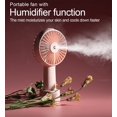 thumbnail image 5 of Ventilador de mano pequeño con tanque de agua de 20 ml, recargable por USB/batería, para camping, viajes, exteriores, rosa, 5 of 5