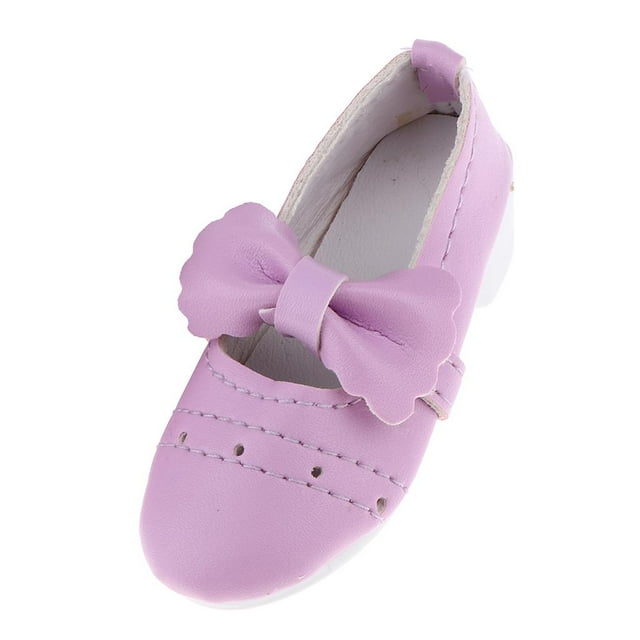 de Tacón Bajo con Lazo de material cuero PU de Moda 1/3 para Accesorios de Ropa de Muñeca Lolita de Noche de 60 Cm Púrpura Hugo BJD Girl Dolls Shoes