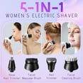 thumbnail image 4 of Nogroa Electric Razors for Women, 7D IPX6 Waterproof Cordless Body Electric Head Shaver, 5 in 1 Pink Bikini Trimmer Hair Epilator for Legs Body Face, 4 of 11