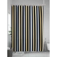 thumbnail image 5 of Fsddascl Orange Navy Blue Shower Curtain Set - 54" x 78" Washable Bathtub Curtain with 12 Hooks, Modern Abstract Vertical Striped Waterproof Fabric Stall Shower Curtains for Bathroom/Bathtub Décor, 5 of 6