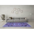 thumbnail image 3 of Ahgly Company Indoor Square Medallion Blue Traditional Area Rugs, 4' Square, 3 of 4