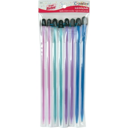 Crystalites Acrylic 10" Knitting Needle Set, Sizes 8, 9, 10 and 10.5