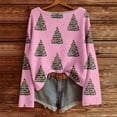 thumbnail image 2 of shqvo Christmas Sweaters for Women Hollow Knitted Graphic Sweaters Boat Neck Imitation Sweater Pullovers Long Sleeve Boho Tops Xmas Holiday Clothes, 2 of 5