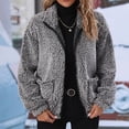 thumbnail image 4 of ChaoHeng Womens Jackets Lightweight Casual Fashion Print Pocket Zipper Coat Trendy,Women's Fashion Long Sleeved Single Button Lapel Plush Coat(Gray,S), 4 of 8