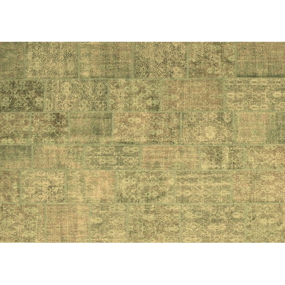 Ahgly Company Indoor Rectangle Patchwork Brown Transitional Area Rugs, 5' x 8'
