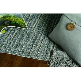 4'X6' Denim Blue Machine Woven Uv Treated Abstract Lines Indoor Outdoor Area Rug 4'X6' Denim Blue Machine Woven Uv Treated Abstract Lines Indoor Outdoor Area Rug