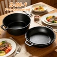 thumbnail image 3 of 2-in-1 Pre-Seasoned 5 Qt Cast Iron Dutch Oven with Skillet Lid, Dual Handles, Perfect for Bread, Frying, Baking, Camping & BBQ, 3 of 7