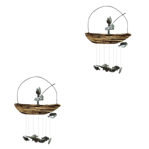 Wosthever Carillón de viento tamaño compacto exquisito regalo dulce campana colgante decoración de jardín multiusos colgante de pared adorno 1 persona 2Conjunto