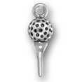thumbnail image 1 of Sterling Silver 30" 1.2mm Box Chain 3D Golf Ball Sitting On Tee Pendant Necklace, 1 of 2