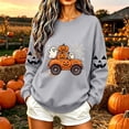 thumbnail image 2 of Uootdi Halloween Sweatshirts for Women Crew Neck Halloween Theme Graphic Womens Sweatshirt Relaxed Fit Holiday Party Womens Tops Gift, 2 of 8