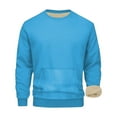 thumbnail image 4 of Men's Sherpa Sweatshirt Warm Fleece Lined Solid Color Sweatshirts Heavyweight Long Sleeve Winter Pullover Tops Sky Blue M, 4 of 7