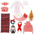 thumbnail image 2 of CREATITOY Christmas Doll Clothes Set - Sleeping Bag, Pajamas & Scarf Costumes for 30cm Dolls | Universal Holiday Accessories with Wreath & Tree Decor, 2 of 6