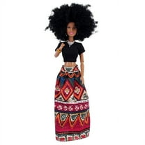 AlevRam 10 inch Black Doll with Afro Hair – African American Baby Doll with Movable Limbs, Washable Clothes, PVC Material, Black Dolls for Girls, Kids Gift Toy
