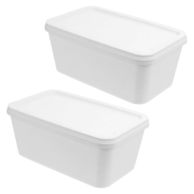 Contenedores De Plástico Con Tapa Para Almacenar Helado, 3 Litros Cada, Set De 2 Piezas, Ideal Para Uso Doméstico Y Comercial, Versátiles Para Alimentos Congelados Y Calientes