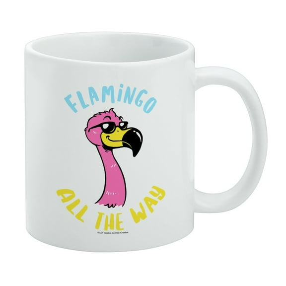 Flamingo All the Way Funny Humor White Mug