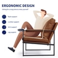 thumbnail image 7 of Subrtex Upholstered Modern Accent Chair with Metal Frame, Brown PU Leather, 7 of 7