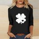 thumbnail image 4 of RKSTN Valentine's Gifts Women's 3/4 Sleeve T Shirts Top Oversized Crewneck Valentines Graphic Print Short Sleeve Shirt Womens Casual Solid Round Neck Loose Three Quarter Sleeve Shirt Spring Clothes, 4 of 7