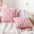 thumbnail image 4 of SANMADROLA Bow Pillow Covers Coquette Room Decor Set of 2 Decorative Cute Girl Vlentine Pillow Covers Spring Soft Pillowcase for Bed Sofa Couch, Fall Christmas Decor, (18x18 Inch, Pink), 4 of 6