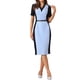 thumbnail image 1 of Vestido de tubo para mujer Inspire Chic, vestido de lápiz de color contrastante, M, azul claro, 1 of 5
