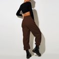 thumbnail image 5 of IYYVV Womens Sweat Pants with Pockets Elastic Waistband Petite Lounge Pants Baggy Sweatpants Solid Color Sweatpants Joggers Brown 2XL, 5 of 6