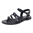 thumbnail image 6 of Rokment Womens Fisherman Flat Flip Flops Sandals Stylish Casual Leather Ankle Strap Strappy Low Heel Walking Dress Sandals Beach Summer Footwear Black Size 6, 6 of 7