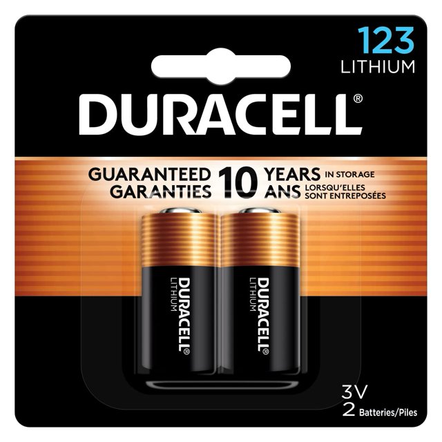 Batería de litio Duracell CR123A 3V, paquete de 2 unidades Duracell NA